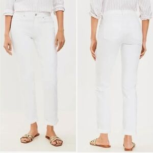 NWT LOFT The Girlfriend Mid Rise Curvy Jeans, White Size 29, Inseam 30